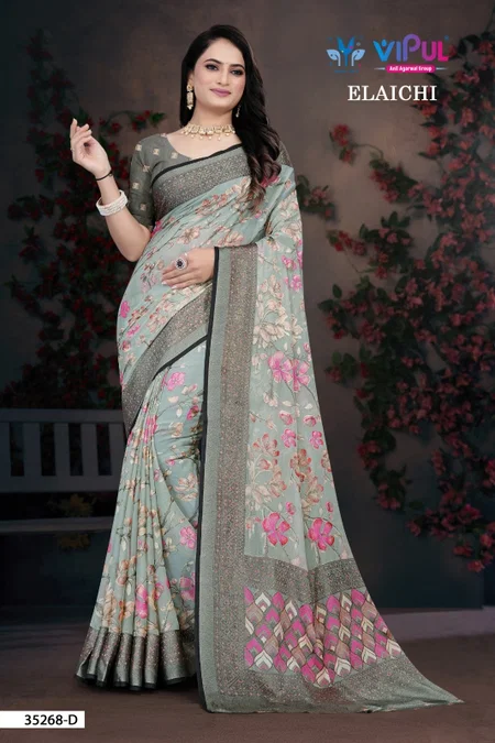 Elaichi 35268 A To D By Vipul Brasso Wholesale Casual Wear Saree Suppliers In Mumbai